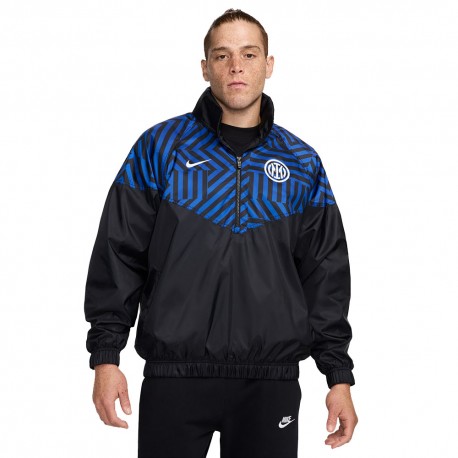 Nike Giacca Con Cappuccio Inter Anorak Nero Blu Uomo