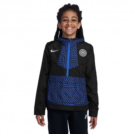 Nike Giacca Con Cappuccio Inter Amplify Nero Blu Bambino