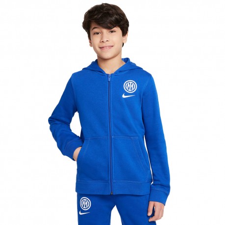 Nike Felpa Calcio Inter Club Blu Bianco Bambino