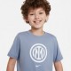 Nike Maglia Maniche Corte Inter Crest Grigio Bianco Bambino