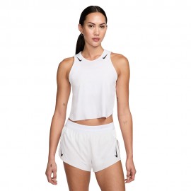 Nike Canotta Running Aeroswift Crop Bianco Nero Donna