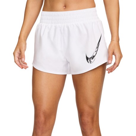 Nike Pantaloncini Running One Swoosh Bianco Nero Donna