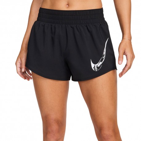 Nike Pantaloncini Running One Swoosh Nero Bianco Donna