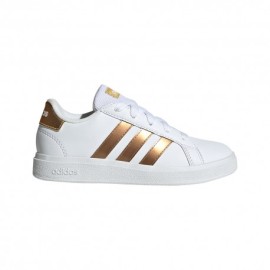 ADIDAS Grand Court 2.0 K Gs Bianco Oro - Sneakers Bambina