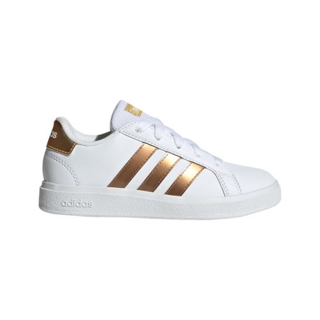 ADIDAS Grand Court 2.0 K Gs Bianco Oro - Sneakers Bambina