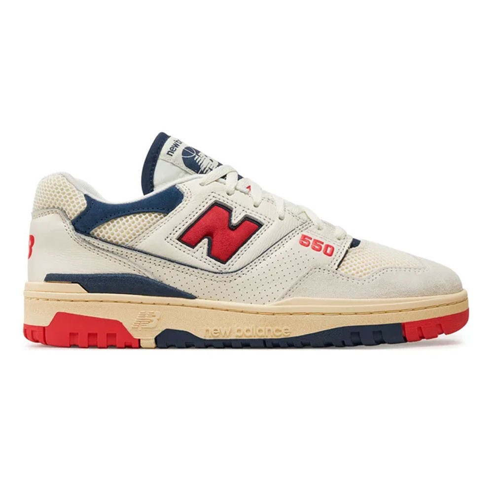 Image of New Balance 550 Mesh Lea Bianco Rosso - Sneakers Uomo EUR 42.5 / US 9068