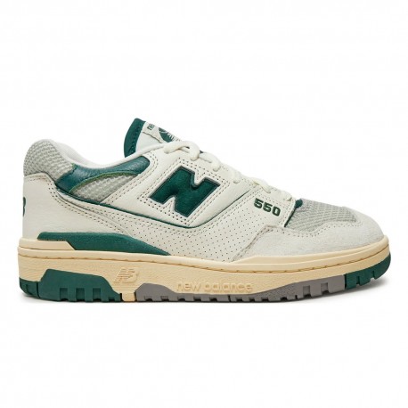 New Balance 550 Mesh Lea Bianco Verde - Sneakers Uomo