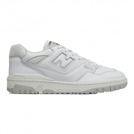 New Balance 550 Lea Bianco Bianco - Sneakers Uomo