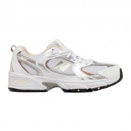 New Balance 530 Mesh Gs Bianco Argento - Sneakers Bambina