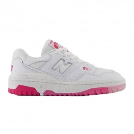 New Balance 550 Lea Gs Bianco Fuxsia - Sneakers Bambina