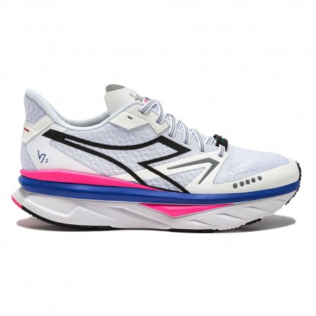 Diadora Atomo V7000-2 Bianco Surf The Web Rosa Fluo - Scarpe Running Uomo