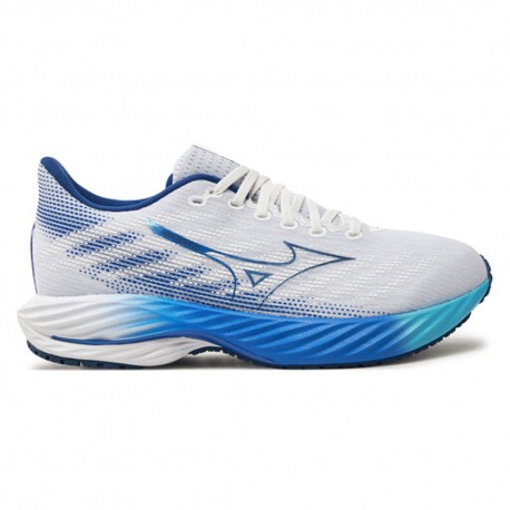 Mizuno Wave Rider 28 Bianco Estate Blue Mugen Blue - Scarpe Running Uomo