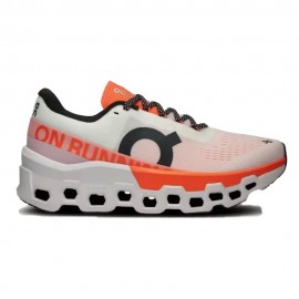 On Cloudmonster 2 Bianco Flame - Scarpe Running Uomo