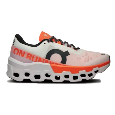 On Cloudmonster 2 Bianco Flame - Scarpe Running Uomo