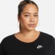 Nike T-Shirt Plus Size Club Essentials Nero Donna