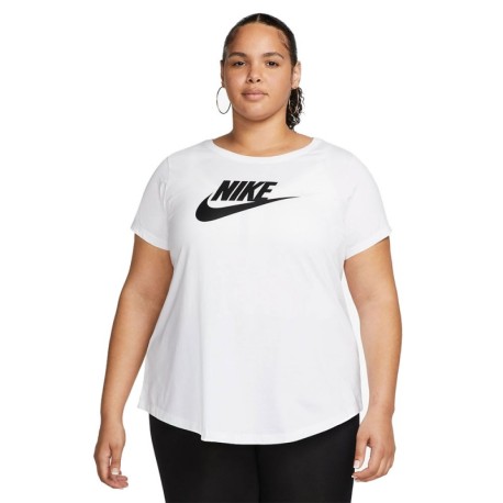 Nike T-Shirt PLus Size Logo Futura Bianco Donna