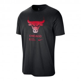 Nike T-Shirt Basket Nba Bulls Nero Rosso Uomo