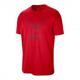 Nike T-Shirt Basket Nba Bulls Rosso Nero Uomo