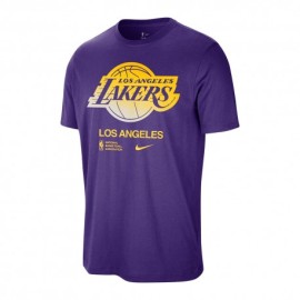 Nike T-Shirt Basket Nba Lakers Viola Giallo Uomo