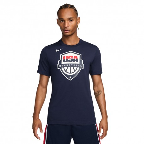 Nike T-Shirt Basket Usa Bianco Blu Uomo