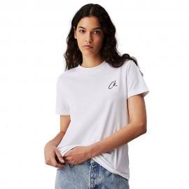 Calvin Klein T-Shirt Logo Piccolo Bianco Donna