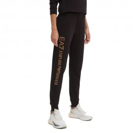 Ea7 Pantaloni Con Polsino Big Logo Nero Donna