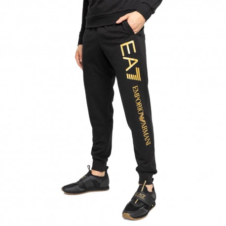 Ea7 Pantaloni Con Polsino Big Logo Nero Uomo