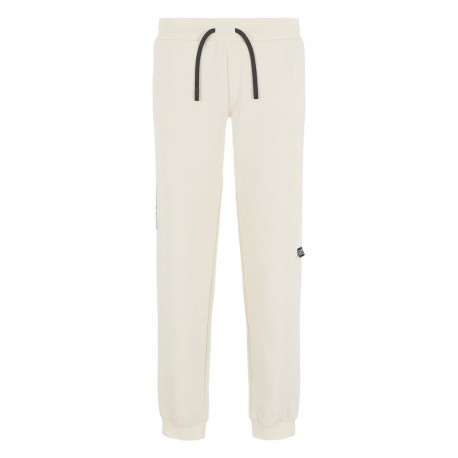 Ea7 Pantaloni Con Polsino Logo Di Lato Beige Uomo