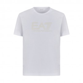 Ea7 T-Shirt Big Logo Elasticizzata Bianco Uomo