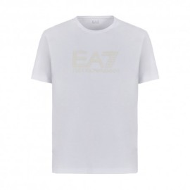 Ea7 T-Shirt Big Logo Elasticizzata Bianco Uomo