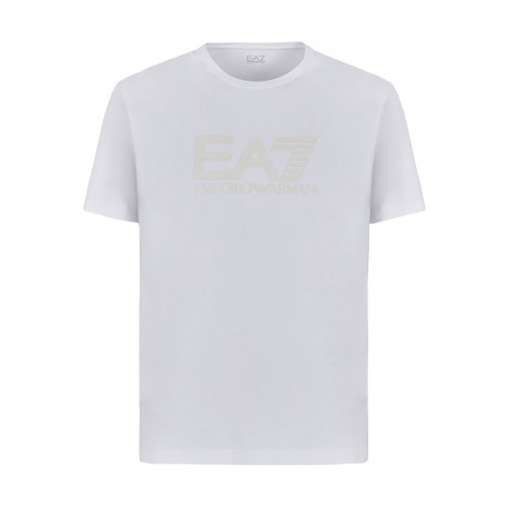 Ea7 T-Shirt Big Logo Elasticizzata Bianco Uomo