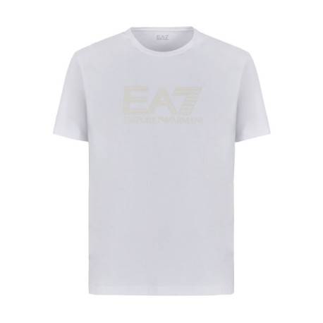 Ea7 T-Shirt Big Logo Elasticizzata Bianco Uomo