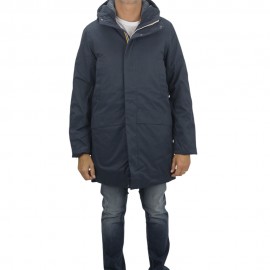 K-Way Parka Yarno Twill Marmotta Lungo Blu Uomo