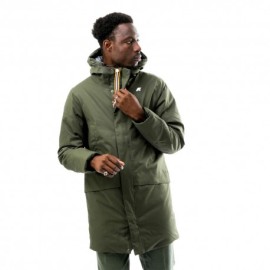 K-Way Parka Yarno Twill Marmotta Lungo Verde Uomo