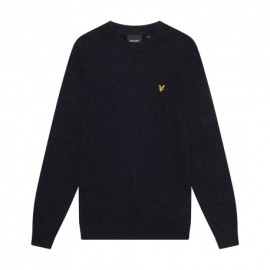 Lyle & Scott Maglioncino Giro Lana Blu Uomo