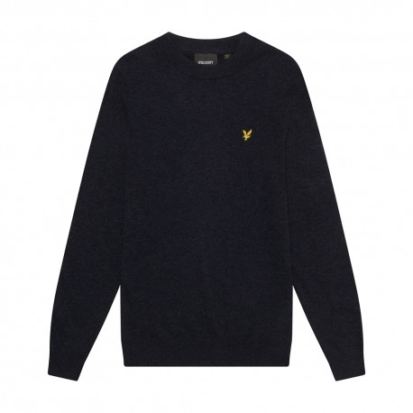 Lyle & Scott Maglioncino Giro Lana Blu Uomo