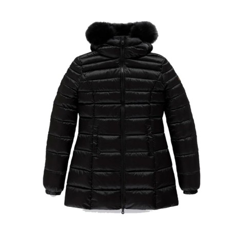 Refrigiwear Piumino Con Pelo Nero Donna