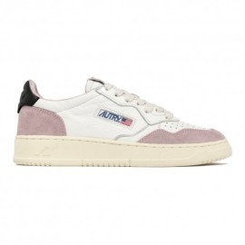 Autry Medalist Suede Low Bianco Rosa - Sneakers Donna