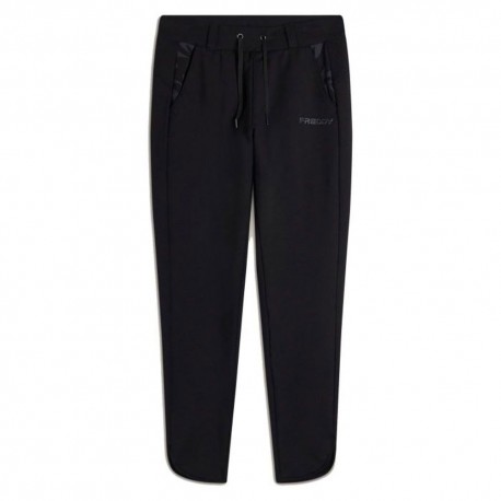 Freddy Pantaloni Slim Fit In Felpa Con Apertura Sul Fondo Nero Donna