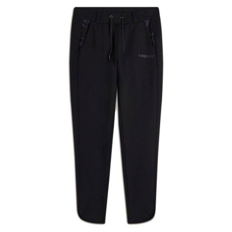 Freddy Pantaloni Slim Fit In Felpa Con Apertura Sul Fondo Nero Donna