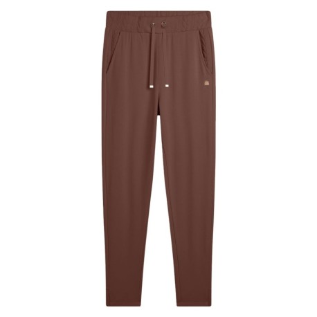 Freddy Pantaloni Slounge In Felpa Viscosa Con Inserti A Trecce Marrone Donna