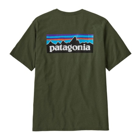 Patagonia Maglia Trekking Trekking P-6 Logo Responsabili-Tee Torrey Pine Verde Uomo