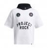 Under Armour Felpa Palestra Con Cappuccio Project Rock Badge of Honor Bianco Uomo