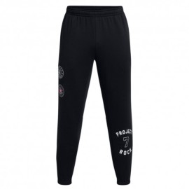 Under Armour Pantaloni Con Polsino Project Rock Icon Fleece Nero Uomo