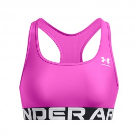 Under Armour Reggiseno Sportivo HeatGear Mid Branded Magenta Donna