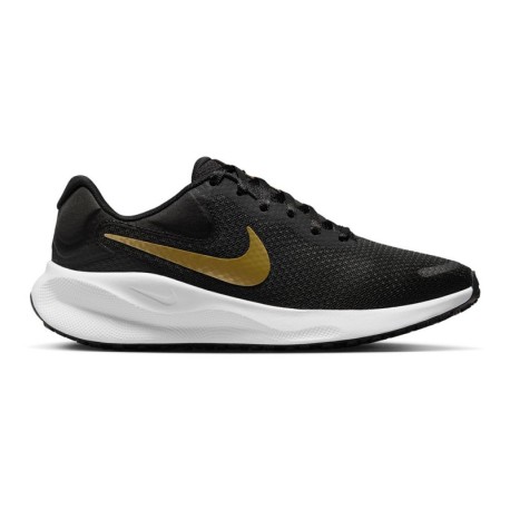 Nike Revolution 7 Nero Metallic Oro - Scarpe Running Donna