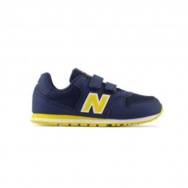 New Balance 500 Mesh Lea Gs Blu Giallo - Sneakers Bambino