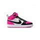 Nike Court Borough Mid 2 Gs Bianco Nero Fuxia - Sneakers Bambina