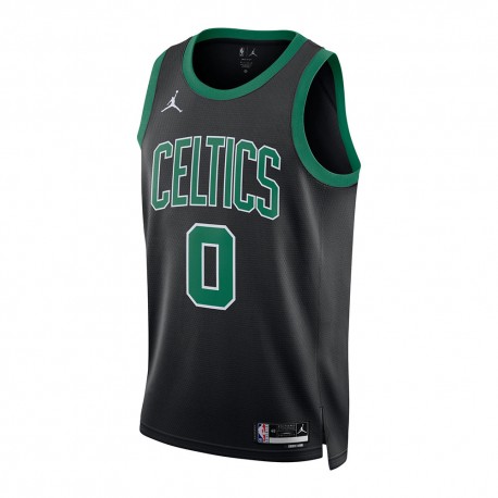 Nike Canotta Basket Nba Boston State Tatum Nero Verde Uomo