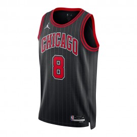 Nike Canotta Basket Nba Chicago Stmnt Lavine Nero Rosso Uomo